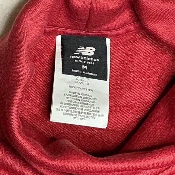 New Balance Red Turtleneck Cropped Pullover Sweatshirt Athletic Women's M - Picture 4 of 8